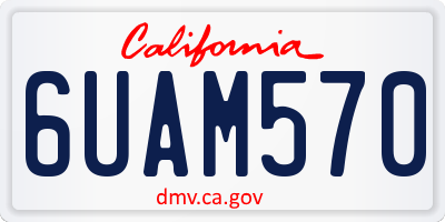 CA license plate 6UAM570