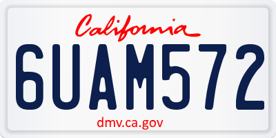 CA license plate 6UAM572