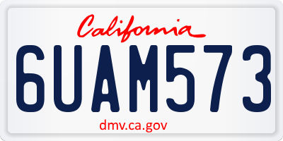 CA license plate 6UAM573