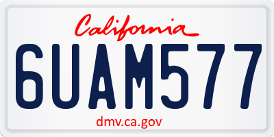 CA license plate 6UAM577