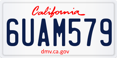 CA license plate 6UAM579