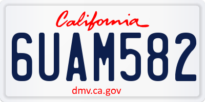 CA license plate 6UAM582