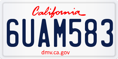 CA license plate 6UAM583