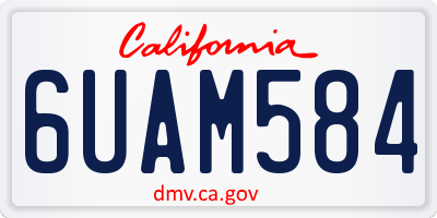 CA license plate 6UAM584