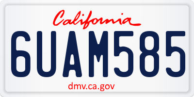 CA license plate 6UAM585