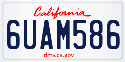 CA license plate 6UAM586
