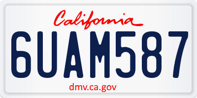 CA license plate 6UAM587
