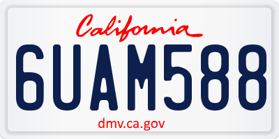CA license plate 6UAM588