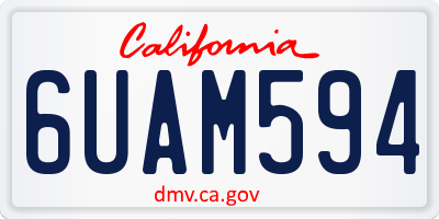 CA license plate 6UAM594