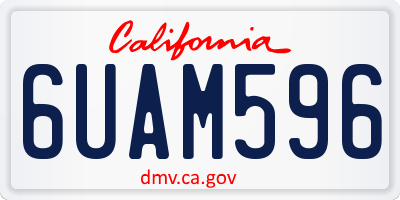 CA license plate 6UAM596