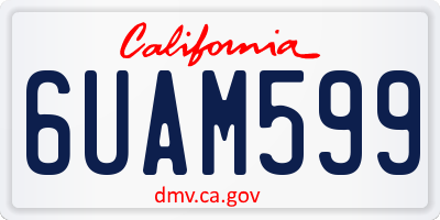 CA license plate 6UAM599