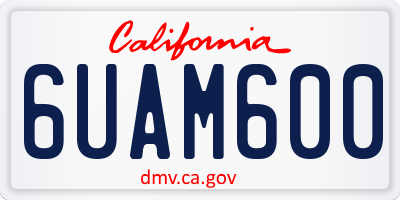 CA license plate 6UAM600