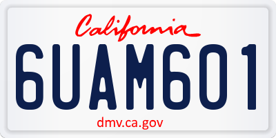 CA license plate 6UAM601