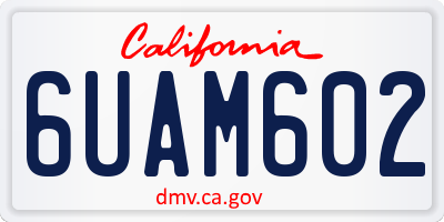 CA license plate 6UAM602