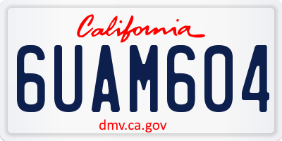 CA license plate 6UAM604
