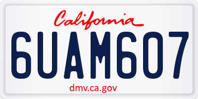 CA license plate 6UAM607