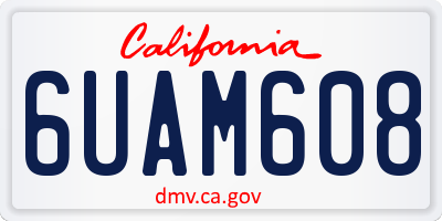 CA license plate 6UAM608