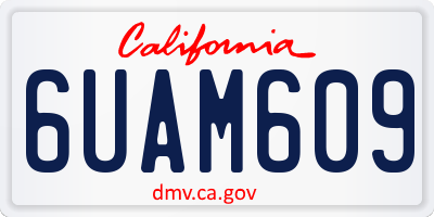 CA license plate 6UAM609