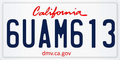 CA license plate 6UAM613
