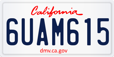 CA license plate 6UAM615