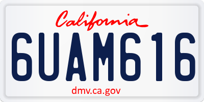 CA license plate 6UAM616
