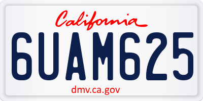 CA license plate 6UAM625