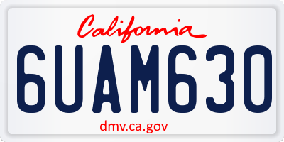CA license plate 6UAM630