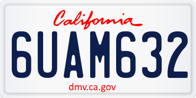 CA license plate 6UAM632