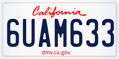 CA license plate 6UAM633