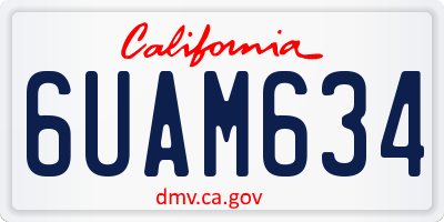 CA license plate 6UAM634