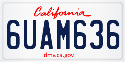 CA license plate 6UAM636