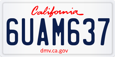 CA license plate 6UAM637