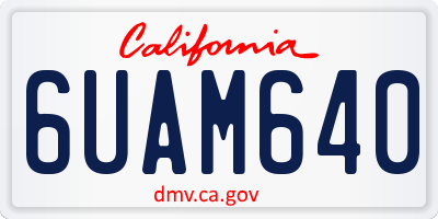 CA license plate 6UAM640