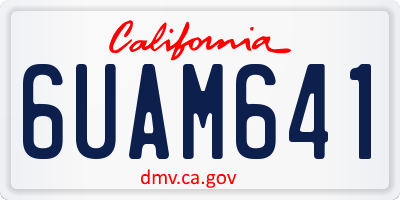 CA license plate 6UAM641
