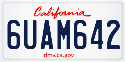 CA license plate 6UAM642