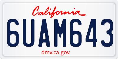 CA license plate 6UAM643