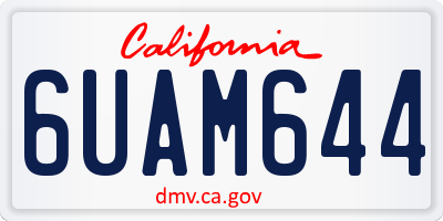 CA license plate 6UAM644