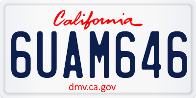 CA license plate 6UAM646