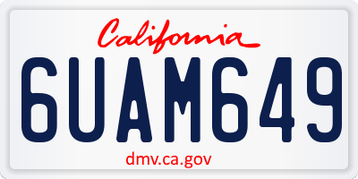 CA license plate 6UAM649