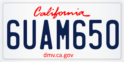 CA license plate 6UAM650