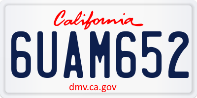 CA license plate 6UAM652