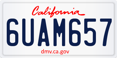 CA license plate 6UAM657
