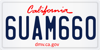 CA license plate 6UAM660