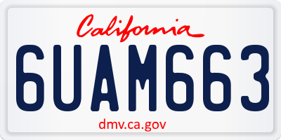 CA license plate 6UAM663