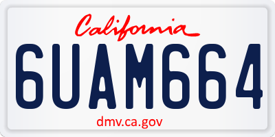 CA license plate 6UAM664