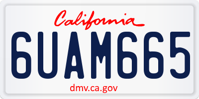 CA license plate 6UAM665