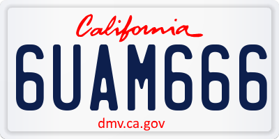 CA license plate 6UAM666