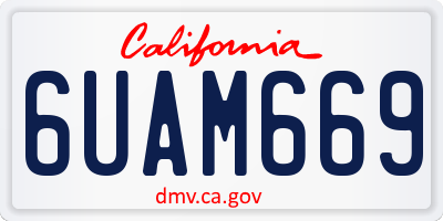 CA license plate 6UAM669