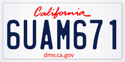 CA license plate 6UAM671