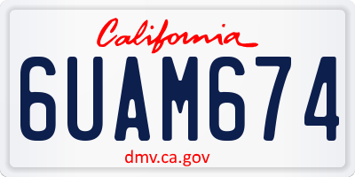 CA license plate 6UAM674